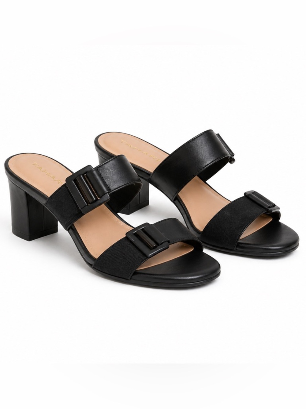 Tahari Black Strappy Heels